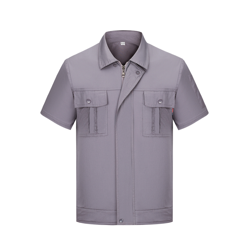 夏季灰色防靜電短袖工作服定制 夏季灰色防靜電短袖工作服定制