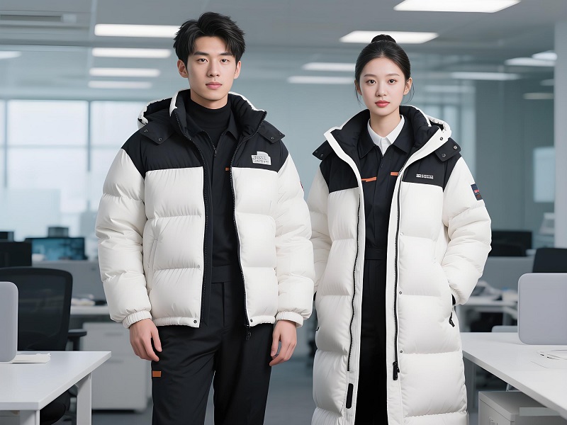 撞色拼接泡芙羽絨服定制工服長(zhǎng)款羽絨服 撞色拼接泡芙羽絨服定制工服長(zhǎng)款羽絨服