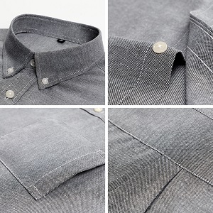 青年牛津紡長袖襯衫定制寬松舒適休閑做工細節