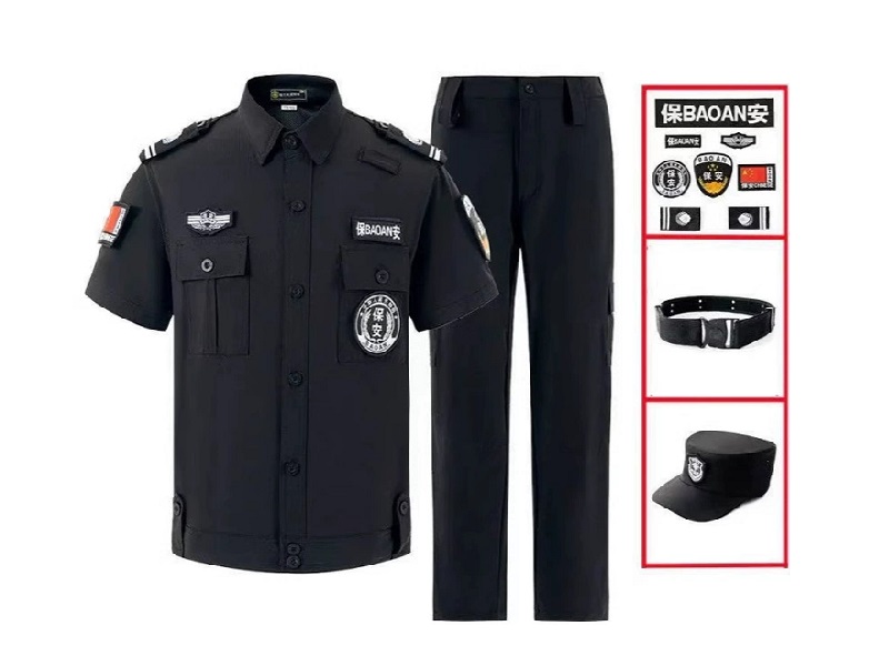 夏季保安服定制襯衫短袖褲子帽子套裝 夏季保安服定制襯衫短袖褲子帽子套裝